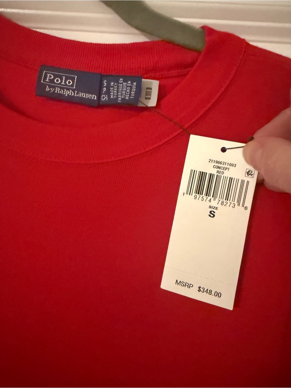 Polo Ralph Lauren Bright Red Short Sleeve Midi Dress small NWT - Picture 2 of 5